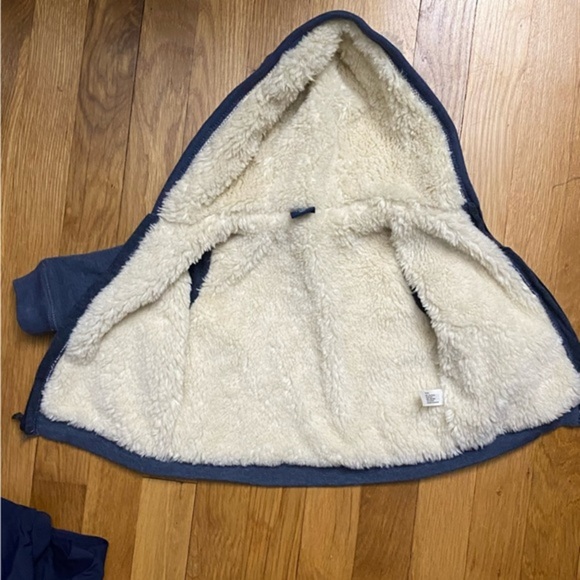 Baby Gap Sherpa Lined Hoodie Zip Up 6-12M - Picture 6 of 7